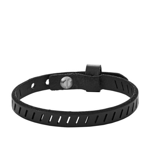 Fossil Vintage Casual Black Leather Bracelet  Jewelry - Ja6925040
