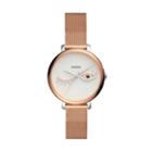Fossil Jacqueline Wink Eye Three-hand Rose Gold-tone Stainless Steel Watch  Jewelry - Es4414