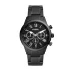 Fossil Flynn Midsize Chronograph Black Stainless Steel Watch  Jewelry - Bq1743ie