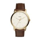 Fossil The Minimalist Three-hand Brown Leather Watch  Jewelry - Fs5397