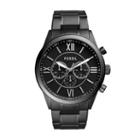 Fossil Flynn Chronograph Black Stainless Steel Watch  Jewelry - Bq1127ie