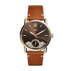 Fossil The Commuter Twist Tan Leather Watch  Jewelry - Me1166