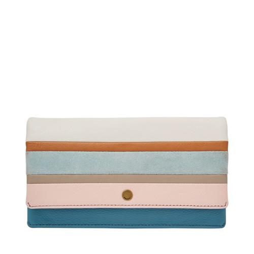 Fossil Aubrey Clutch  Wallet Spring Stripe- Sl7879387