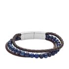 Fossil Vintage Casual Multi-strand Leather And Bead Bracelet  Jewelry - Jf02885040