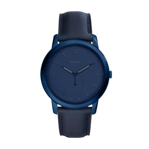 Fossil The Minimalist Two-hand Indigo Blue Leather Watch  Jewelry - Fs5448