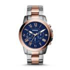 Fossil Grant Chronograph Two-tone Stainless Steel Watch Fs5024 Blue