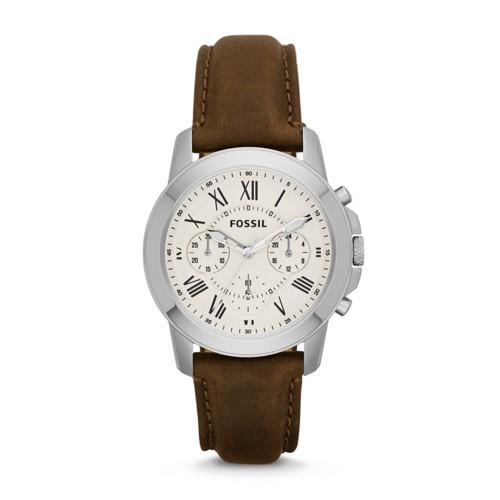 Fossil Grant Chronograph Brown Leather Watch   - Fs4839