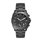 Fossil Privateer Sport Chronograph Black Stainless Steel Watch  Jewelry - Bq2168ie