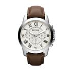 Fossil Grant Chronograph Brown Leather Watch   - Fs4735ie