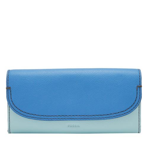 Fossil Cleo Clutch  Wallet Blue Multi- Swl3095403