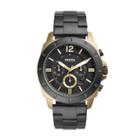 Fossil Privateer Sport Chronograph Black Stainless Steel Watch  Jewelry - Bq2196
