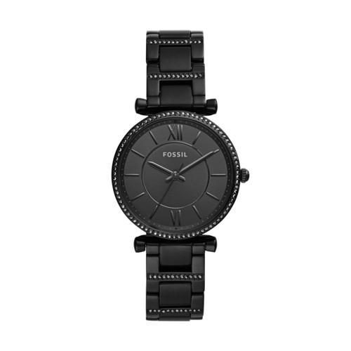 Fossil Carlie Three-hand Black Stainless Steel Watch  Jewelry - Es4488
