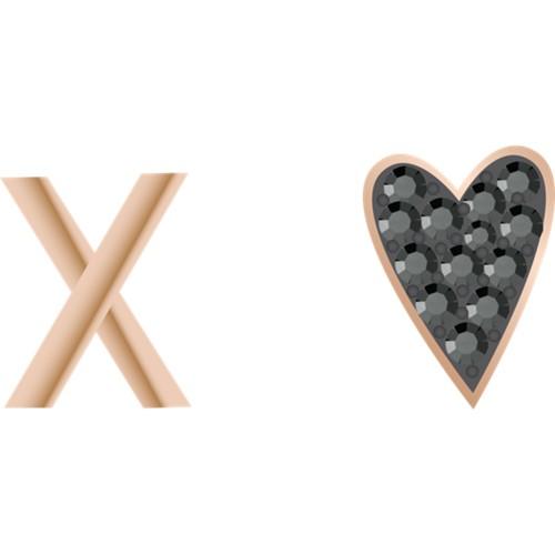 Fossil X And Heart Rose Gold-tone Stainless Steel Studs  Jewelry - Jf03087791