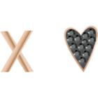 Fossil X And Heart Rose Gold-tone Stainless Steel Studs  Jewelry - Jf03087791