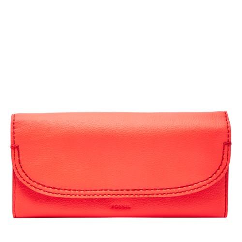 Fossil Cleo Clutch  Wallet Neon Red- Swl3093634