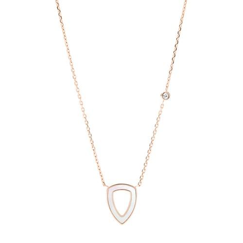 Fossil Geometric Rose Gold-tone Stainless Steel Necklace  Jewelry Rose Gold- Jf03067791