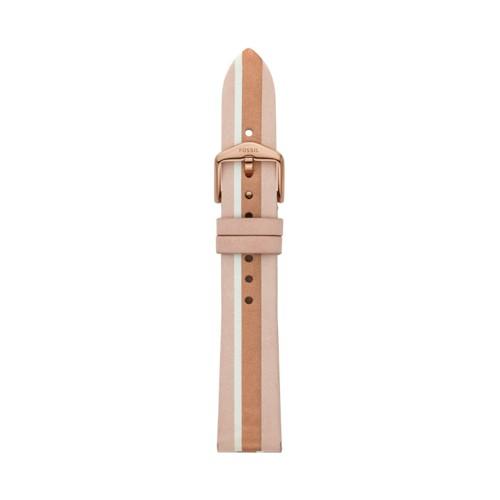 Fossil 18mm Blush Stripe Leather Strap   - S181393