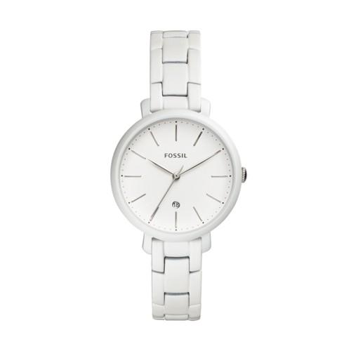 Fossil Jacqueline Three-hand Date Pearl-white Stainless Steel Watch  Jewelry - Es4397