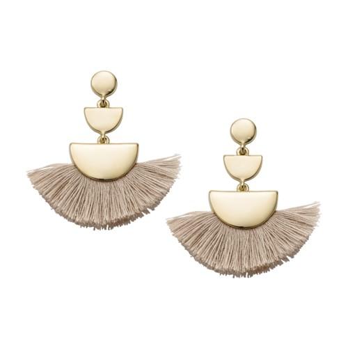 Fossil Vanilla Brass Fringe Earrings  Jewelry - Ja6956710