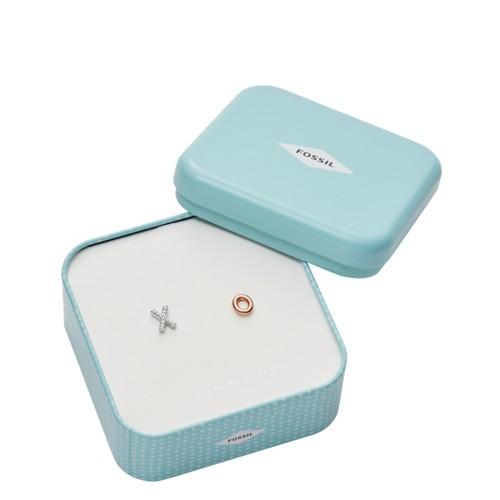 Fossil Xo Two-tone Sterling Silver Studs  Jewelry - Jfs00434998