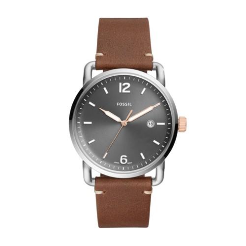 Fossil The Commuter Three-hand Date Light Brown Leather Watch  Jewelry - Fs5417