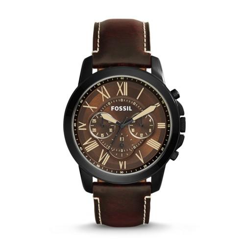 Fossil Grant Chronograph Brown Leather Watch   - Fs5088