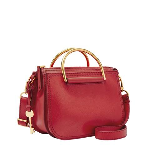 Fossil Ryder Mini Satchel  Handbag Poppy Red- Zb7660621