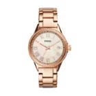 Fossil Blythe Three-hand Rose Gold-tone Stainless Steel Watch  Jewelry - Bq3210