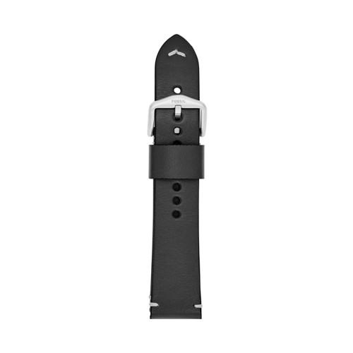 Fossil 22mm Black Leather Watch Strap   - S221366