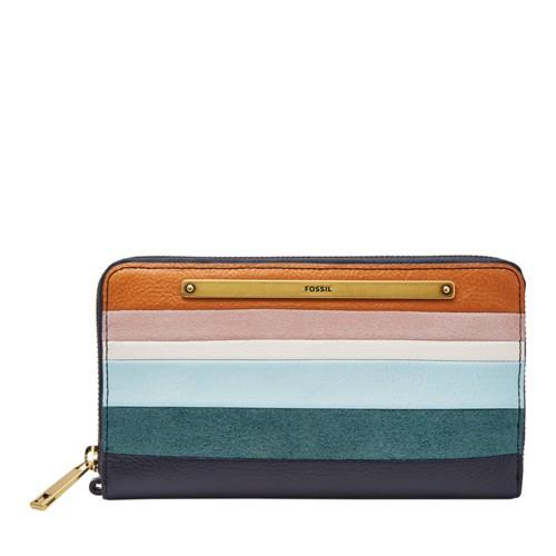 Fossil Liza Zip Clutch  Wallet Colorful Stripes- Sl7908875