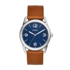 Fossil Ledger Three-hand Brown Leather Watch  Jewelry - Bq2304