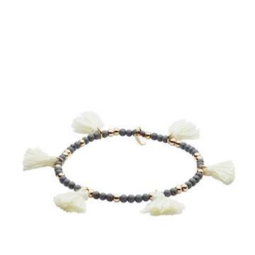 Fossil Gold-tone Fringe Calcite Beaded Bracelet  Jewelry Gold- Joa00501710