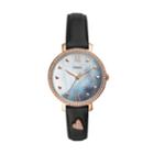 Fossil Jacqueline Three-hand Black Leather Watch  Jewelry - Es4533