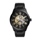 Fossil Flynn Pilot Mechanical Black Stainless Steel Watch  Jewelry - Bq2243