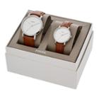 Fossil His And Her Luther Three-hand Luggage Leather Watch Gift Set  Jewelry - Bq2397set