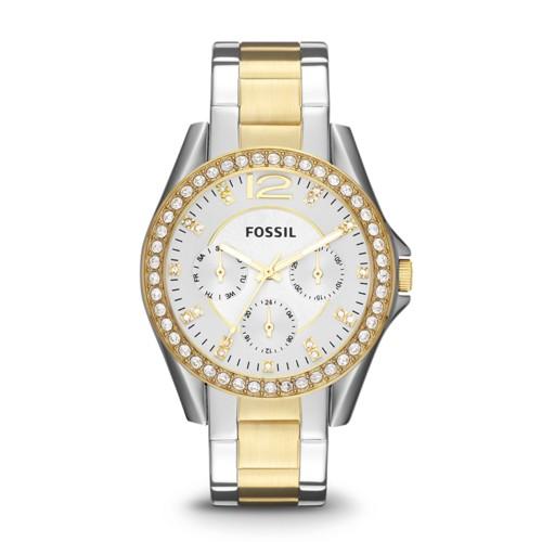 Fossil Riley Multifunction Two-tone Stainless Steel Watch   - Es3204