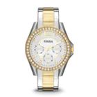 Fossil Riley Multifunction Two-tone Stainless Steel Watch   - Es3204
