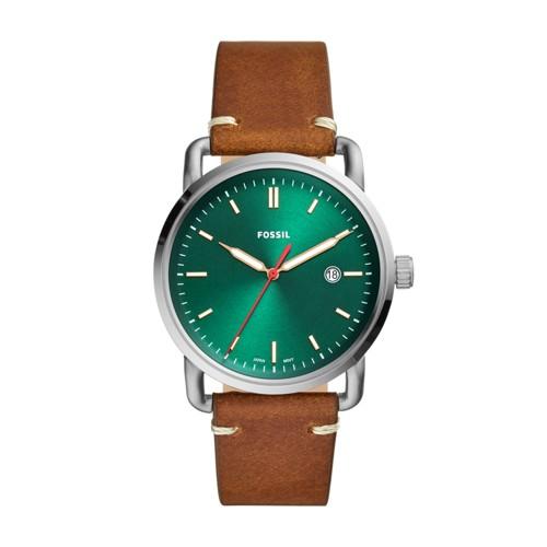 Fossil Commuter Three-hand Date Light Brown Leather Watch  Jewelry - Fs5540