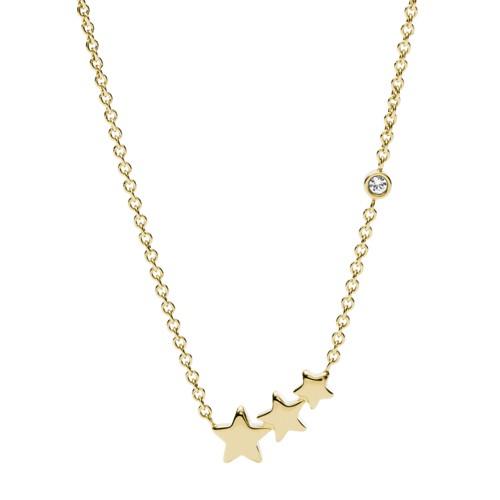 Fossil Shooting Star Gold-tone Stainless Steel Necklace  Jewelry - Jf03161710