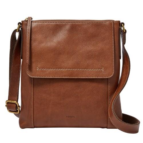 Fossil Amelia Top Zip Crossbody  Handbags Brandy- Shb2132213