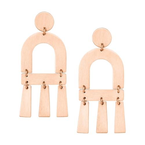 Fossil Rose Gold-tone Brass Chandelier Earrings  Jewelry - Ja6978791