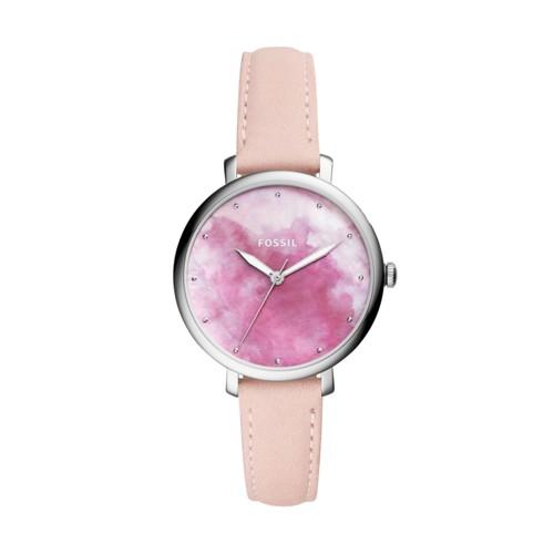 Fossil Jacqueline Three-hand Blush Leather Watch  Jewelry - Es4385