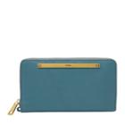 Fossil Liza Zip Around Clutch  Wallet Caribbean- Sl7878981