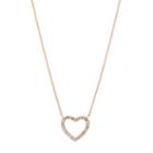 Fossil Open Heart Rose Gold-tone Stainless Steel Necklace  Jewelry Rose Gold- Jf03086791