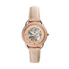 Fossil Tailor Automatic Three-hand Sand Leather Watch  Jewelry - Me3157