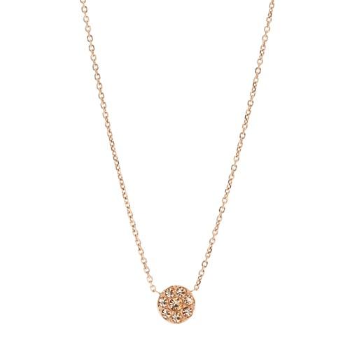 Fossil Tiny Disc Pendant- Rose Necklaces - Jf00846791