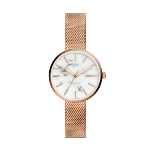 Fossil Hutton Three-hand Rose Gold-tone Stainless Steel Watch  Jewelry - Bq3491