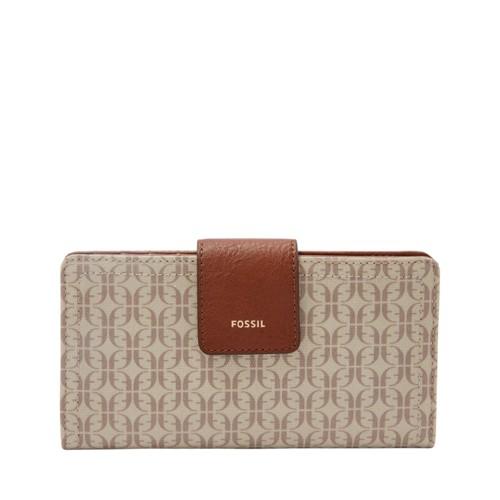 Fossil Logan Rfid Tab Clutch  Wallet Taupe/tan- Sl7894939