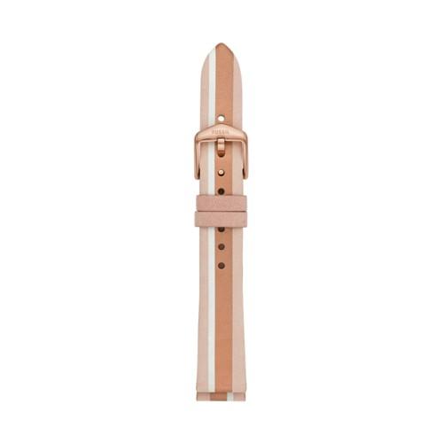 Fossil 16mm Blush Stripe Leather Strap   - S161070