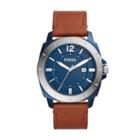 Fossil Privateer Sport Three-hand Date Brown Leather Watch  Jewelry - Bq2323